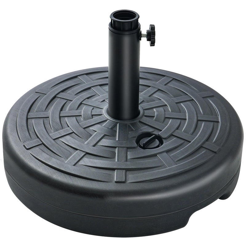 FLAME&SHADE Patio Umbrella Base Stand - 60 lbs 17.7" Fillable Outdoor Umbrella Base, Water Filled Heavy Duty Base for Table Market Umbrella Holder, Garden, Backyard, Pool, Beach(Black) - Image 1
